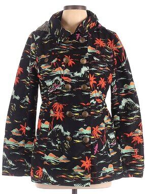 Hurley Black Tropical Print Jacket with hood